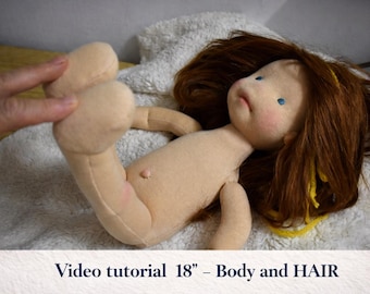 Waldorf Doll Tutorial – BODY & HAIR Only – 18” Doll – Video + Pattern – No Head Instructions