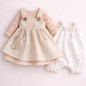 18" Waldorf Doll Dress, Apron, Romper Sewing Pattern (PDF Download)