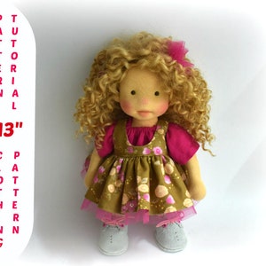 Cartamodello Bambola Waldorf 13" PDF – Viso e Corpo Scolpiti – Tutorial Passo Passo con Abiti – Modello di Cucito Ella