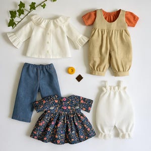 18&quot; Waldorf Doll Clothes Sewing Patterns: 6-Piece DIY Wardrobe (PDF Download)