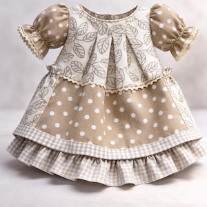 Pleated Dress PDF Pattern: 17-20" Waldorf Doll Clothes Sewing Tutorial image 4