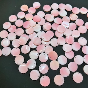 Natural Queen Conch Pink Shell Loose Piece Pendant Round Shape 20mm 10pcs/20pcs/30pcs