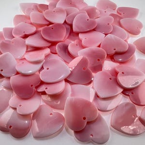Colgante de concha de caracola natural rosa, pieza suelta, forma de corazón, 25 mm, 10 unidades/20 unidades/30 unidades