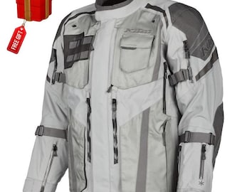 Giacca da moto Klim Badlands Pro bianca, modello Adventure Touring, da uomo, con protezioni CE, in tessuto.