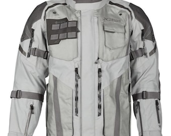Giacca da moto Klim Badlands Pro bianca, modello Adventure Touring, da uomo, con protezioni CE, in tessuto.