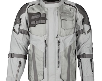 Giacca da moto Klim Badlands Pro bianca, modello Adventure Touring, da uomo, con protezioni CE, in tessuto.