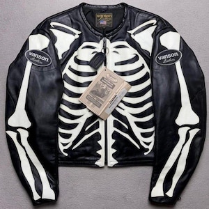Vanson Skeleton Leather Jacket - Etsy
