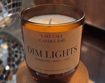 Dim Lights Candle | Sandalwood Amber Cedar | Bar Decor | Hand Poured Soy Candle