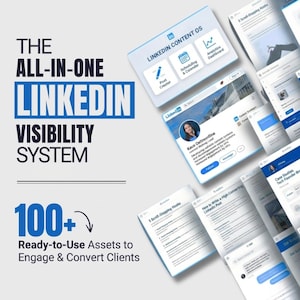 LinkedIn Content System | 100+ Templates, Hooks, Posts & DM Scripts | Social Media Growth Toolkit for Freelancers