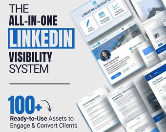 Système de contenu LinkedIn | Plus de 100 modèles, crochets, messages et scripts DM | Boîte à outils de croissance des médias sociaux pour les pigistes