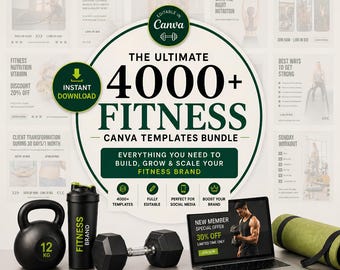 Fitness Social Media Templates, 4,000+ Gym Canva Templates, Personal Trainer Instagram Posts, Stories & Workout Content