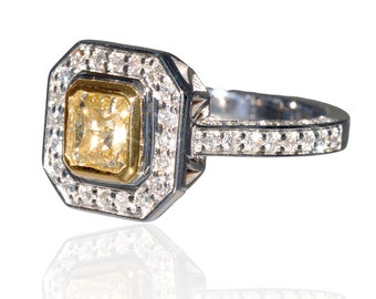 Fancy Intense Yellow Diamond Engagement RIng