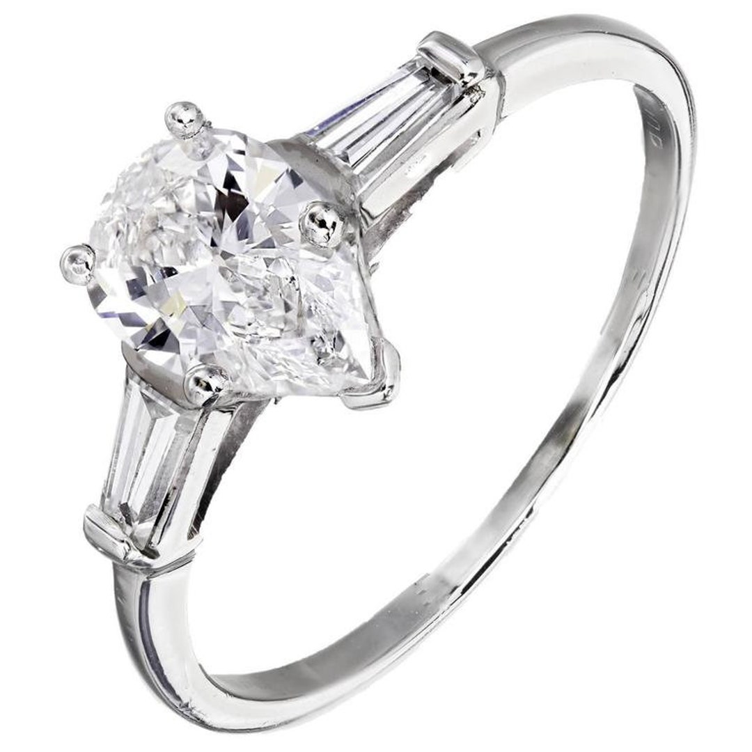 Pear Cut Diamond Engagement Ring - Etsy