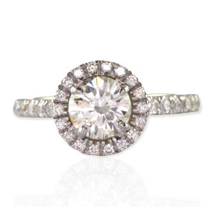 GIA Certified Round Cut 1.60 Cut Diamond Engagement Ring Platinum