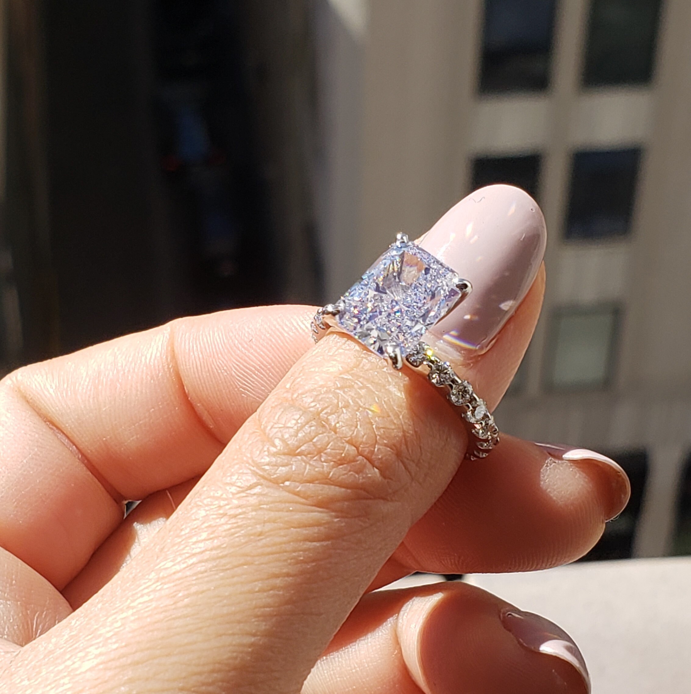 Absolutely Stunning Radiant Cut Diamond Engagement Ring Etsy