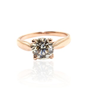 GIA Certified 2.00 Carat Round Cut Solitaire Diamond Engagement Ring in 18k Yellow Gold