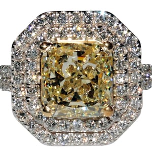 Fancy Yellow Radiant Cut Diamond Engagement RIng