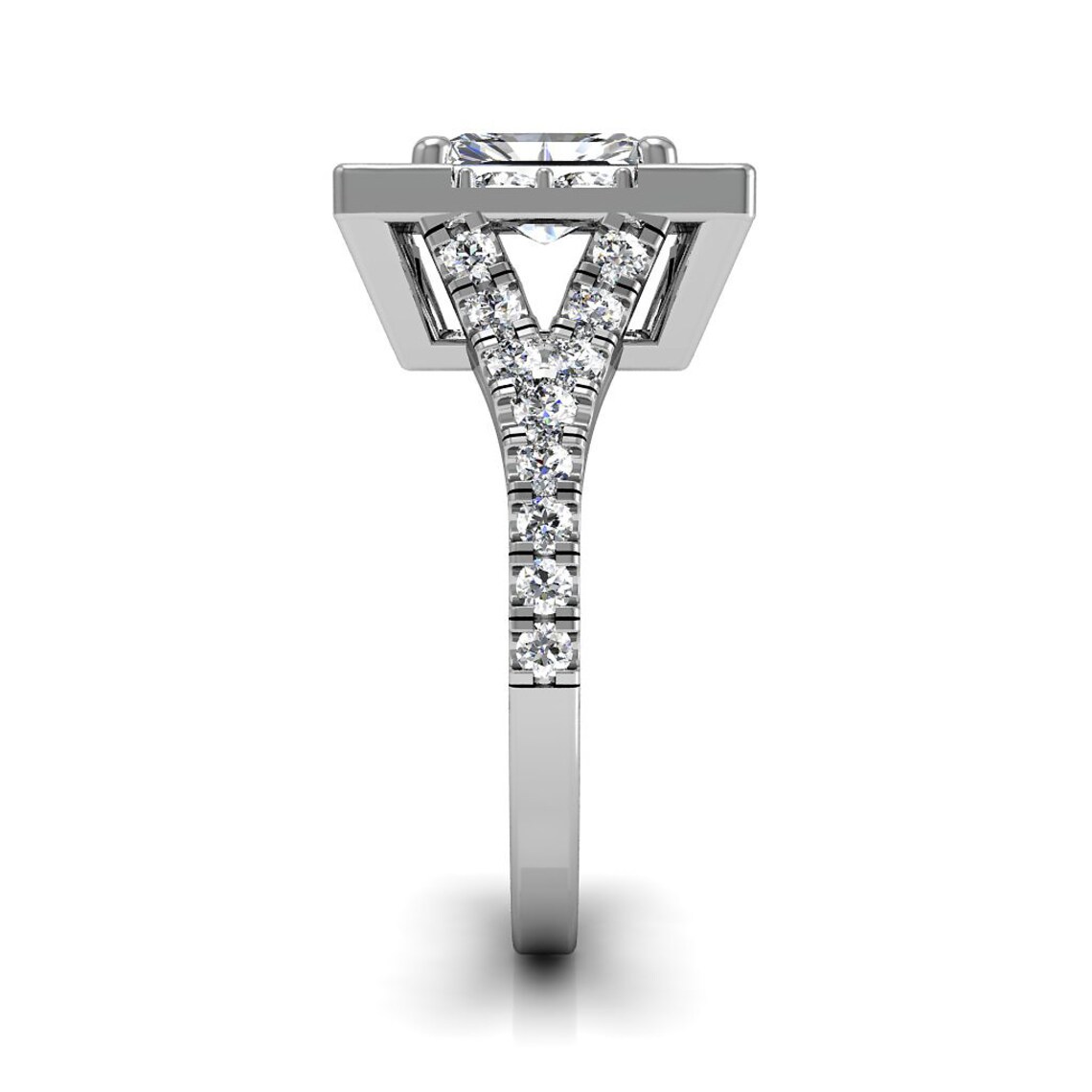 Radiant Shape Diamond Engagement Ring 2.50 CT GIA Certified Etsy