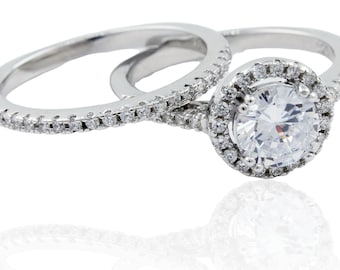 Round Brilliant Cut Diamond Eternity Bridal Set