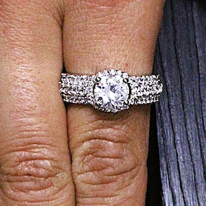 GIA Certified Round Cut Diamond Engagement Ring -18K White Gold  C/ST 1.70 F-VS2