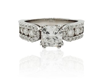 Stunning Cushion Cut Diamond Bridal Set