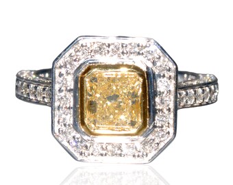 Fancy Intense Yellow Diamond Engagement RIng