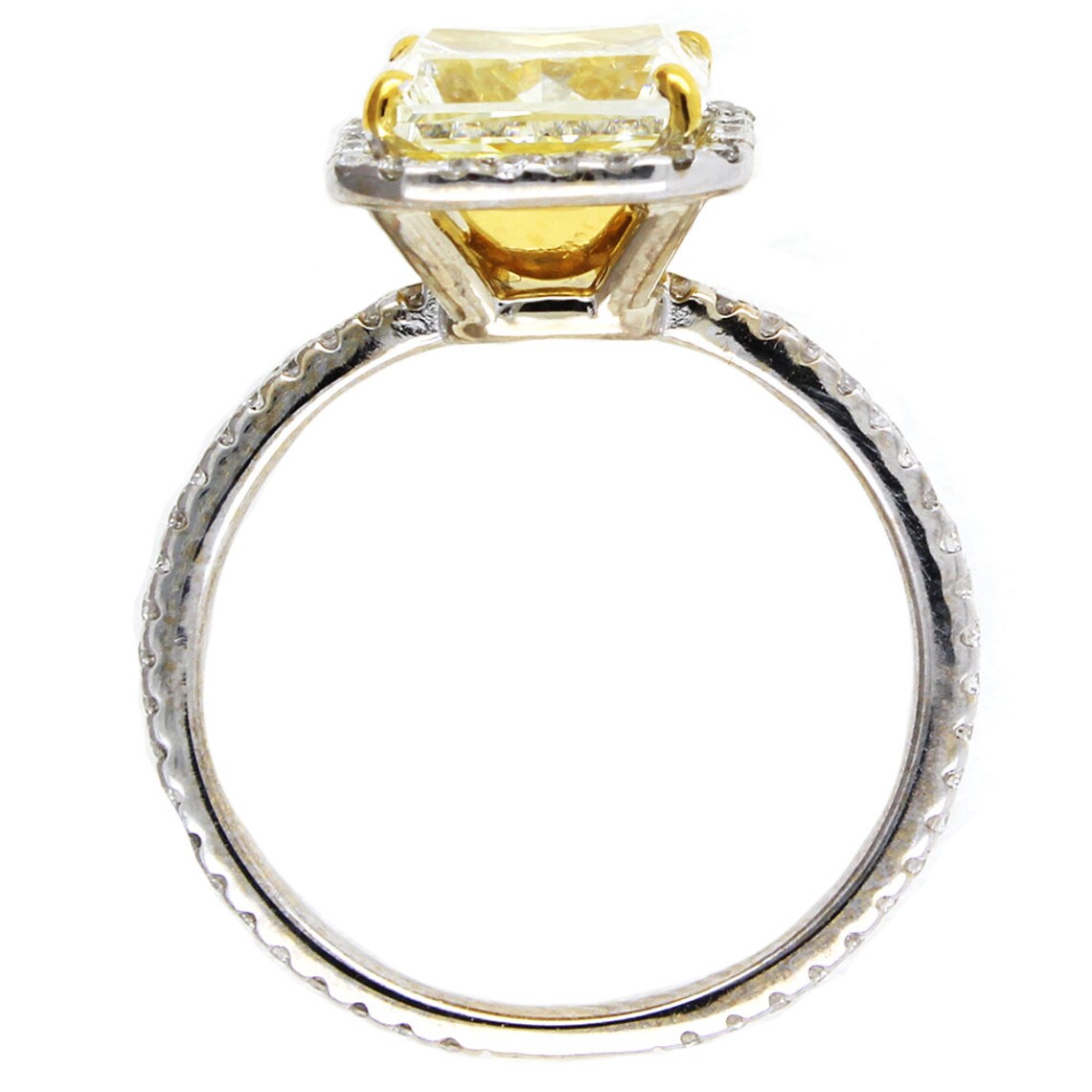 Fancy Yellow Radiant Cut Diamond Engagement Ring Etsy