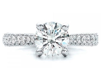 2.30 carat Round Pave Diamond Engagement Ring – GIA certified