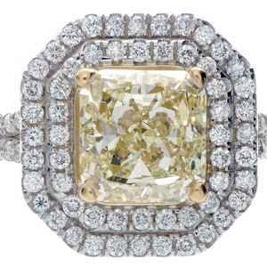 Fancy Yellow Radiant Cut Diamond Engagement Ring