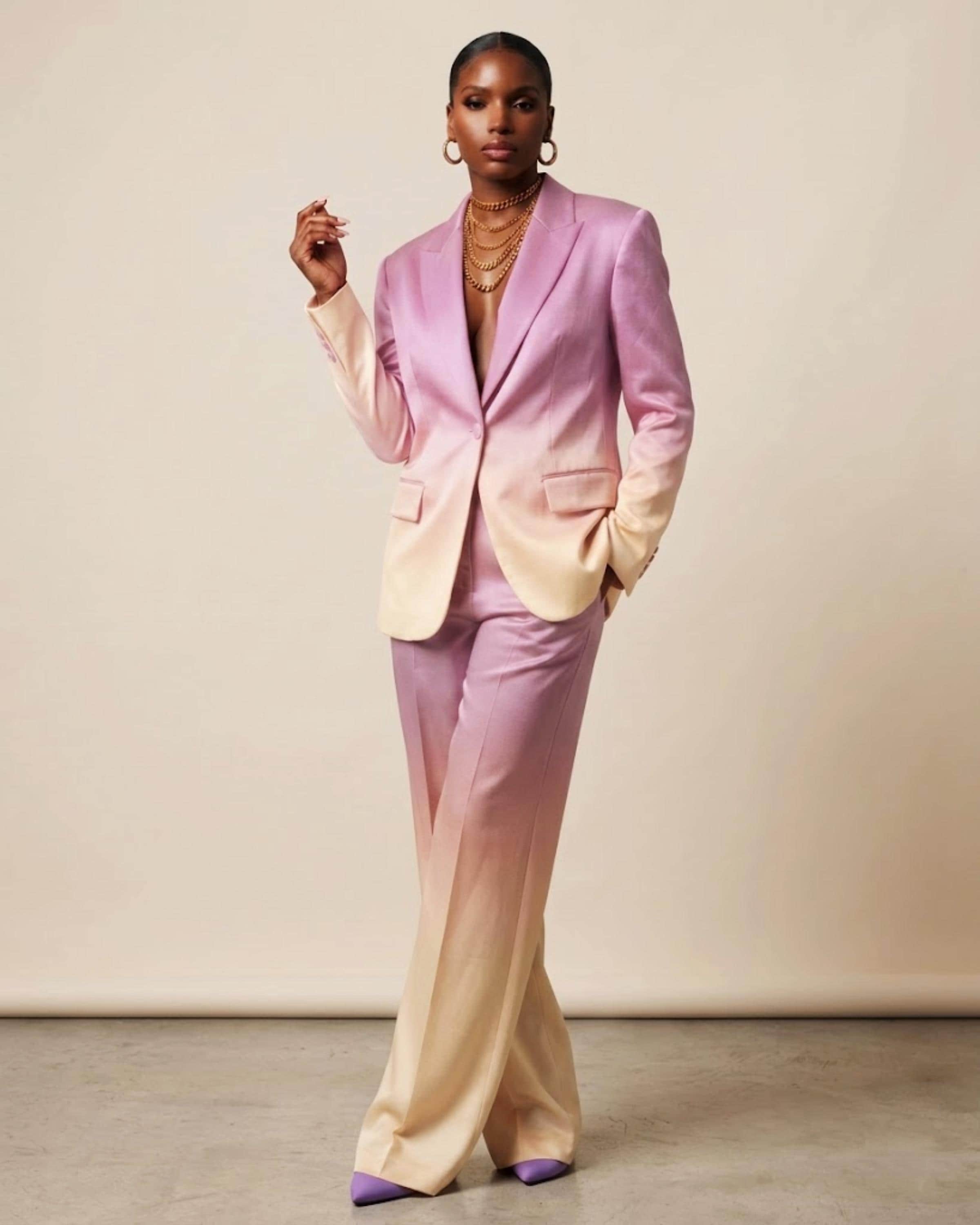 ladies pink dress suits Pink Ladies Party Wear Suit With Price Womens Formal Pink Suits
