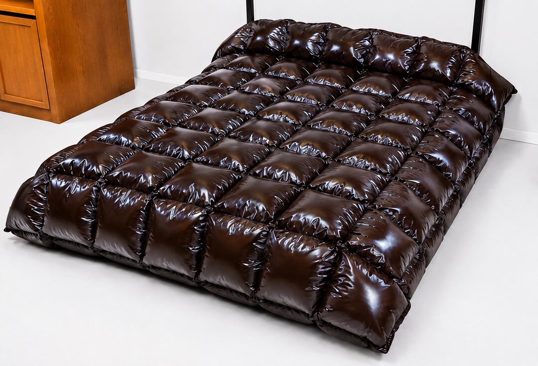 Luxury Shiny Nylon Puffy Blanket Glossy Quilted Comforter for Modern ...