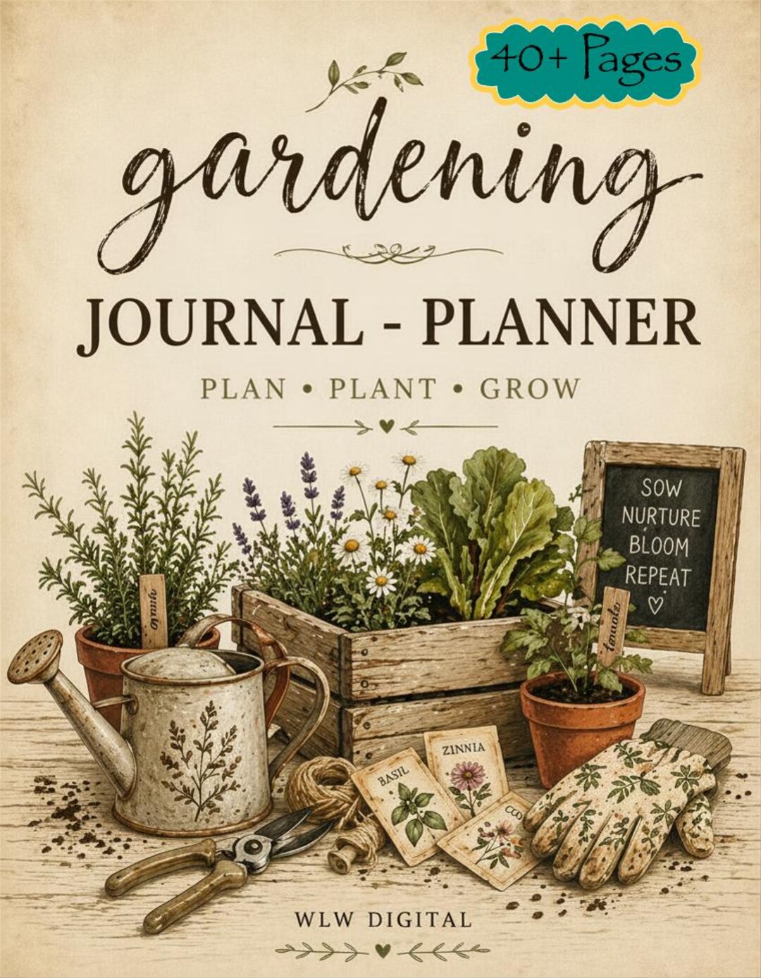 Digital Garden Planner & Journal | Printable Gardening Organizer, Plant ...