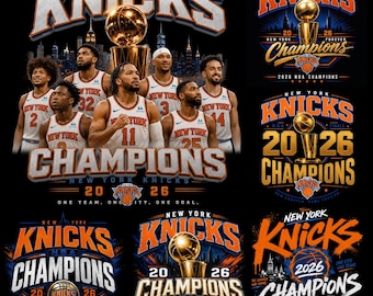 Knicks Champions PNG, conception de chemise de fan de basket-ball de New York, fichier de sublimation de trophée de championnat téléchargement immédiat