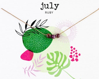 Ruby July Birthstone Necklace