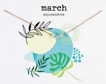 Aquamarine March Birthstone Necklace