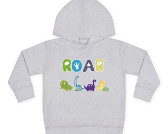 Kolorowa bluza z kapturem dla maluchów z motywem dinozaura „ROAR” | Bluza z dinozaurem dla dzieci