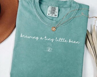 Pregnancy Announcement PNG, Brewing A Tiny Little Bean, Coffee Mom Reveal, Minimalist Maternity, Expecting Mom Design (Digital Download)