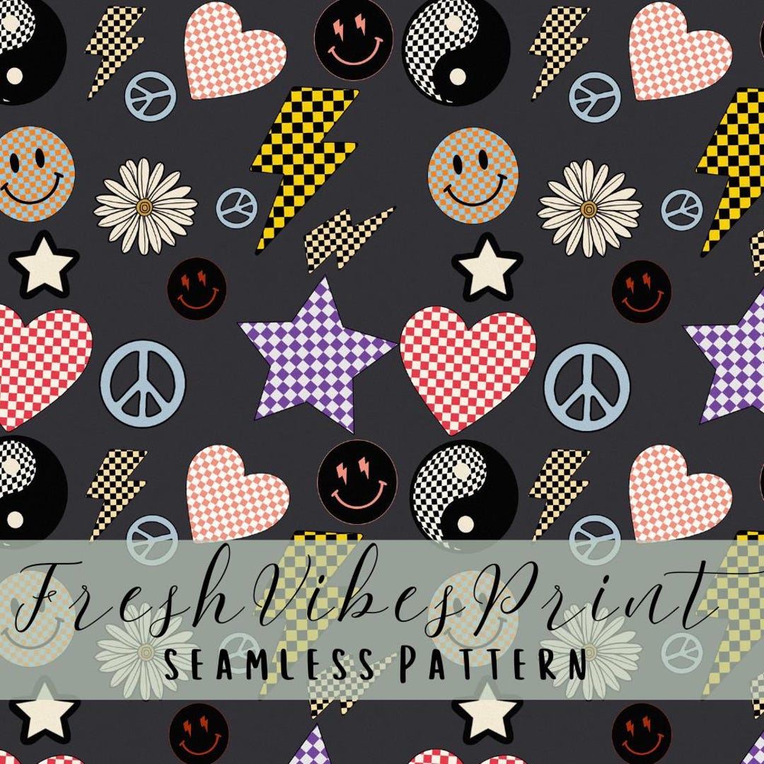 Y2k Pattern Retro Checkerboard Pattern PNG, Groovy Indie Icons, Y2K Smiley ...