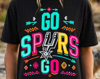 Go Spurs Go PNG, San Antonio Spurs Basketball Shirt Design, Basketball Design, Spurs Playoff Shirt, Wembanyama Spurs, Game Day Shirt
