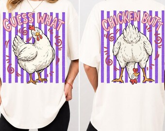Guess What Chicken Butt Png, Funny Chicken Png, Striped Chicken Png, Retro Chicken Png, Sarcastic Chicken Png, Preppy Chicken Png