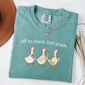 Off to Teach 2nd Grade PNG, Funny Goose Teacher Theme, Back to School, Second Grade Educators (Digital Download)