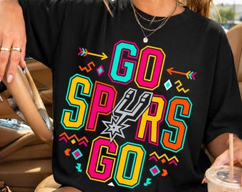 Go Spurs Go PNG, San Antonio Spurs Basketball Shirt Design, Basketball Design, Spurs Playoff Shirt, Wembanyama Spurs, Game Day Shirt