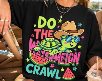 Do the Watermelon Crawl PNG, Striped Turtle Summer Png, Preppy Turtle Png, Summer Fruit Png, Cowboy Turtle Png, Vacation Png, Turtle Png