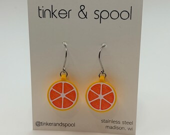 Grapefruit Dangle Earrings