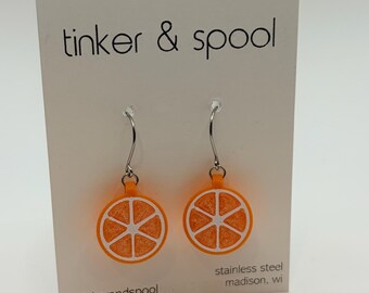 Orange Dangle Earrings
