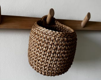 Hanging Jute Basket Planter Handmade Woven Plant Holder Wall Hanging Natural Home Decor