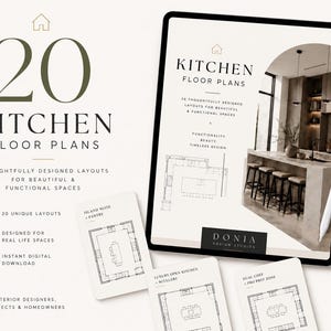 20 Kitchen Floor Plans for Procreate | Kitchen Layout Stamps | Interior Design Toolkit | Digital Download