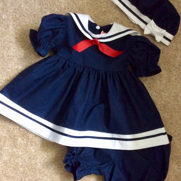 Seaside Infant Sailor Dress Set