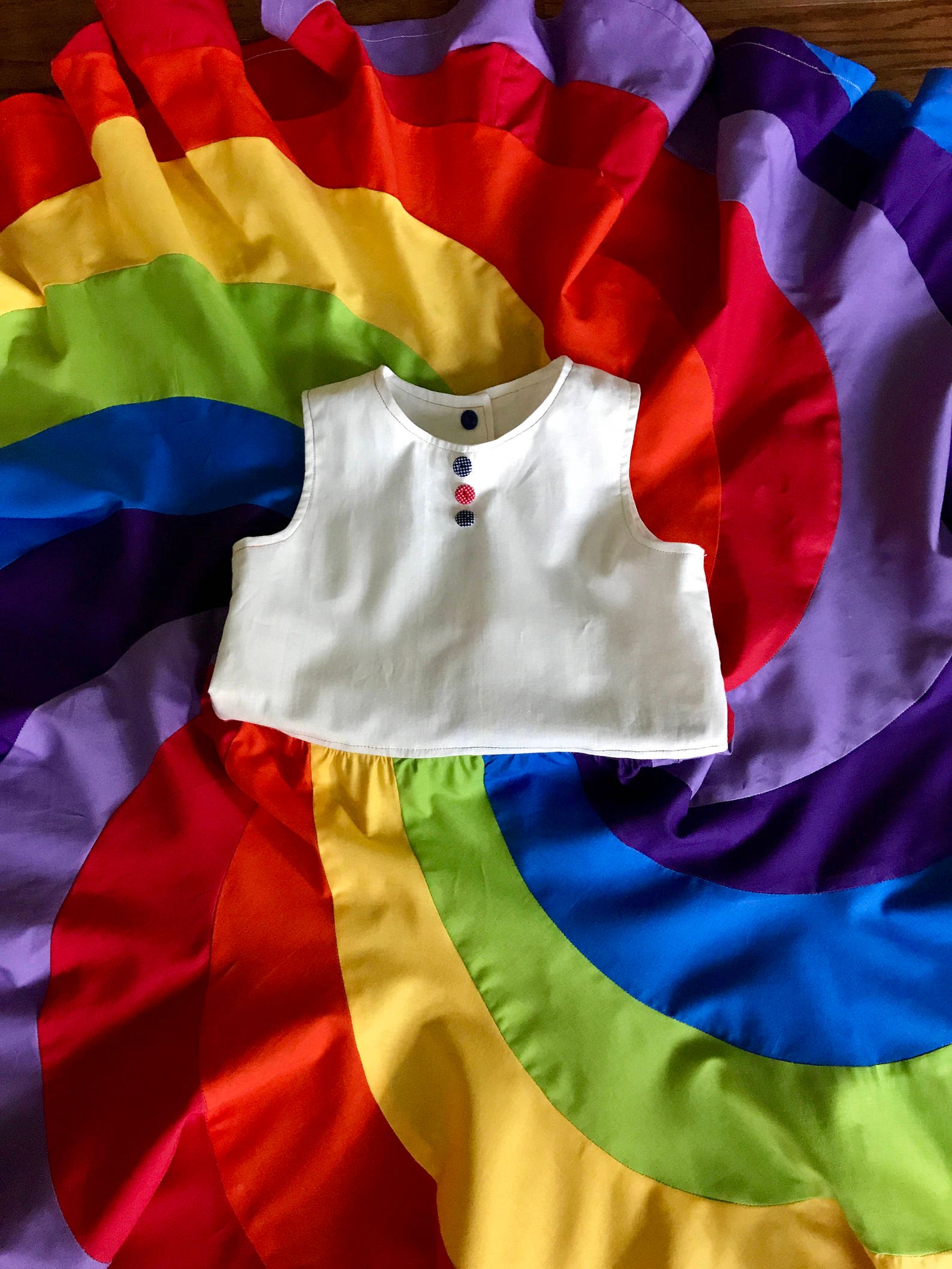Rainbow on my Parade Bamboo Twirl Dress with Pockets