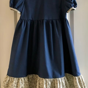 Little Orphan Annie Dress navy blue check